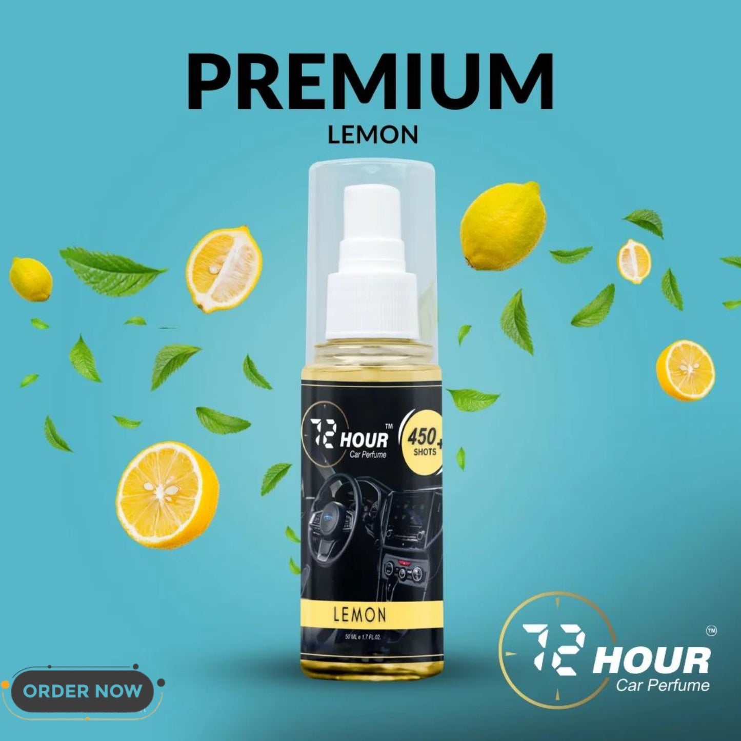 72Hour™ TOP SELLING LEMON Car Perfume 50ml Limited Offer (Multipurpose)