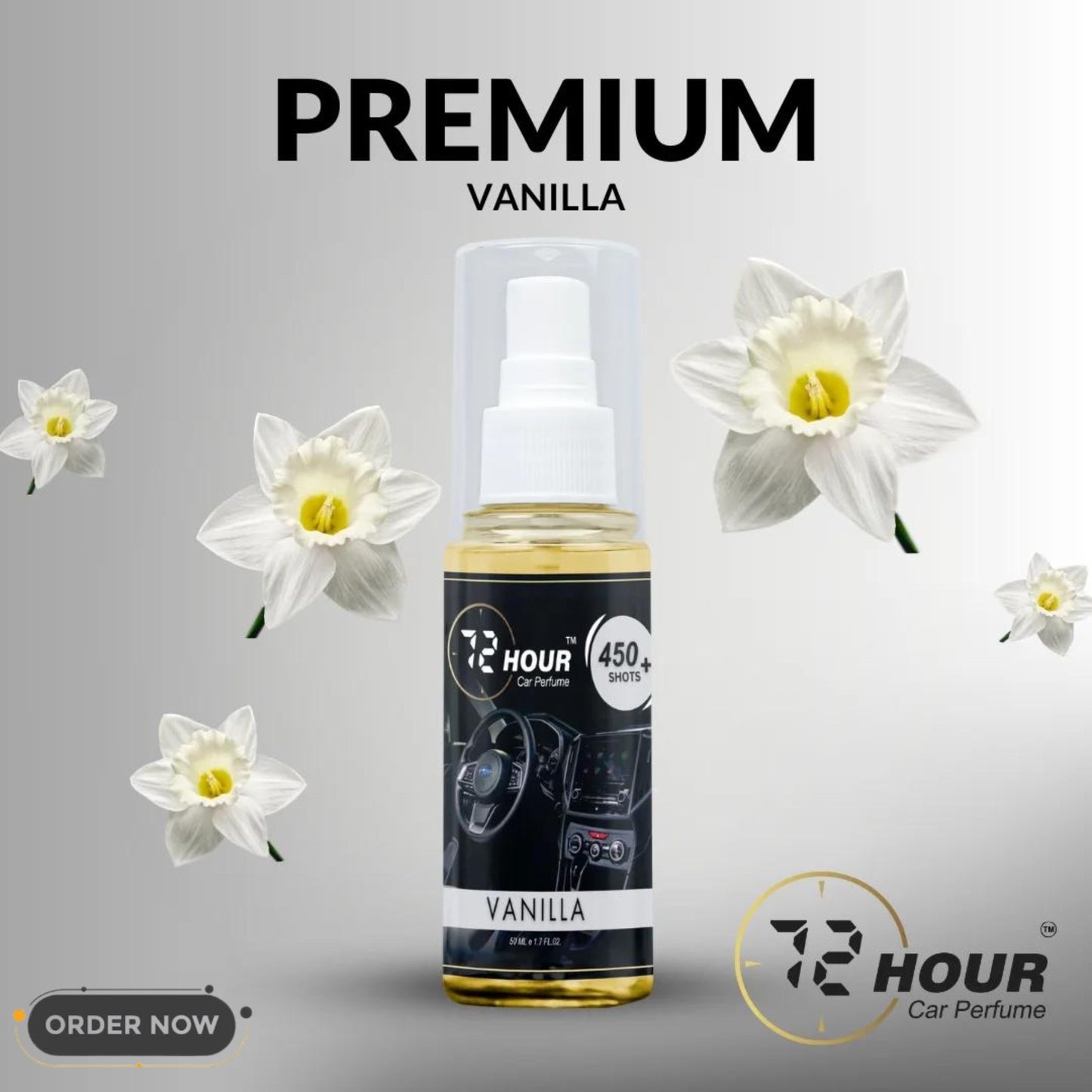 72Hour™ VANILLA Car Perfume 50ml Limited Offer (Multipurpose)
